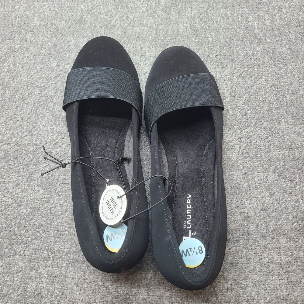 CL by Laundry Bail Wedge Pump Womens 8.5W Black Like New Elastic Strap - Picture 7 of 8